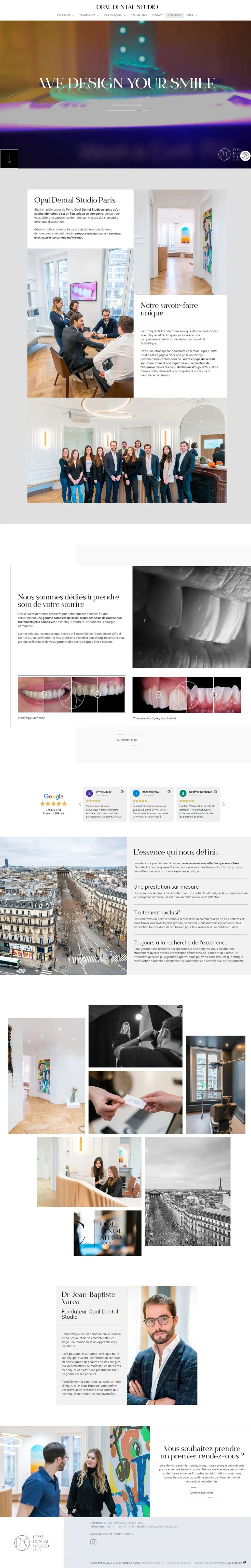 Captura de la portada de la web de Opal Dental Studio