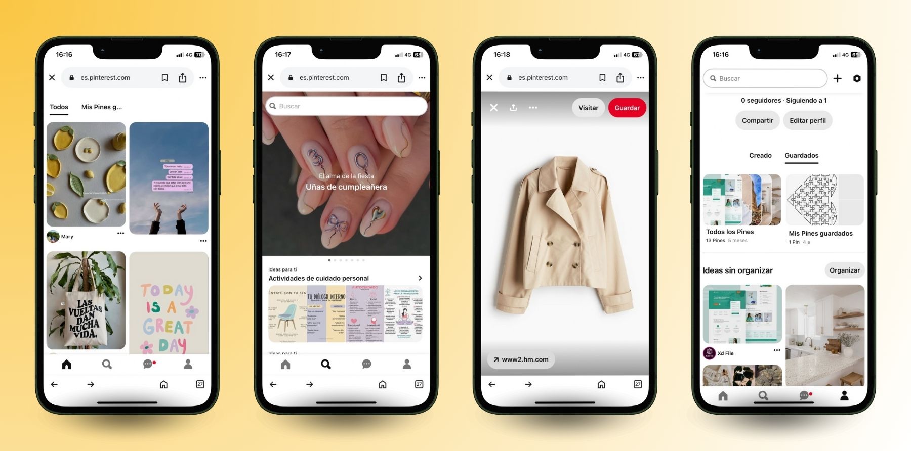 Aplicación Pinterest